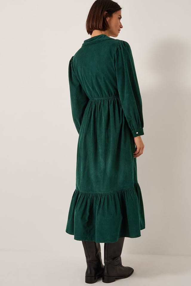 Monsoon Monsoon Women's Adriana Corduroy Midi Shirt Dress Green - 2