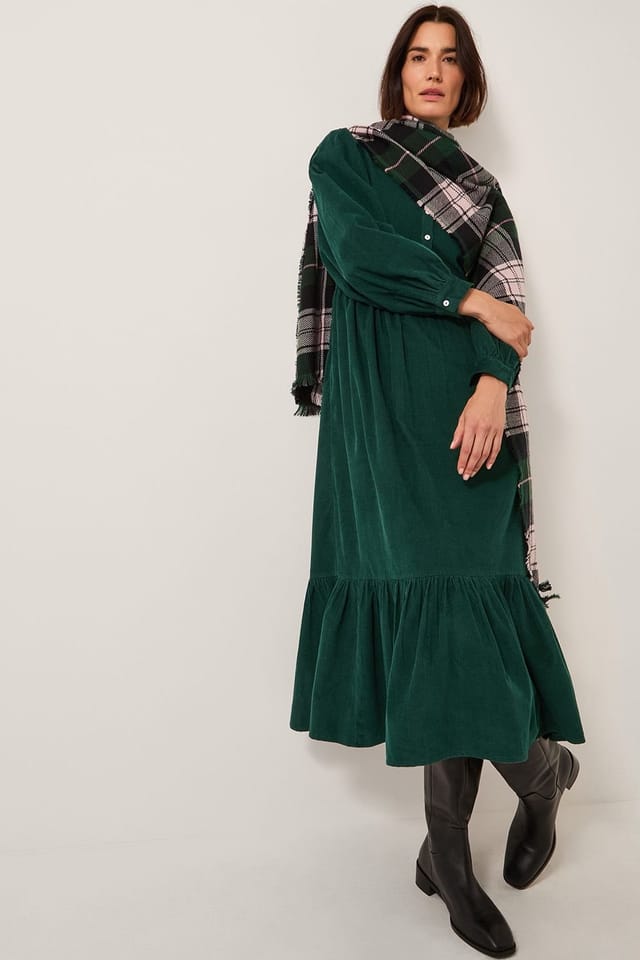 Monsoon Monsoon Women's Adriana Corduroy Midi Shirt Dress Green - 3