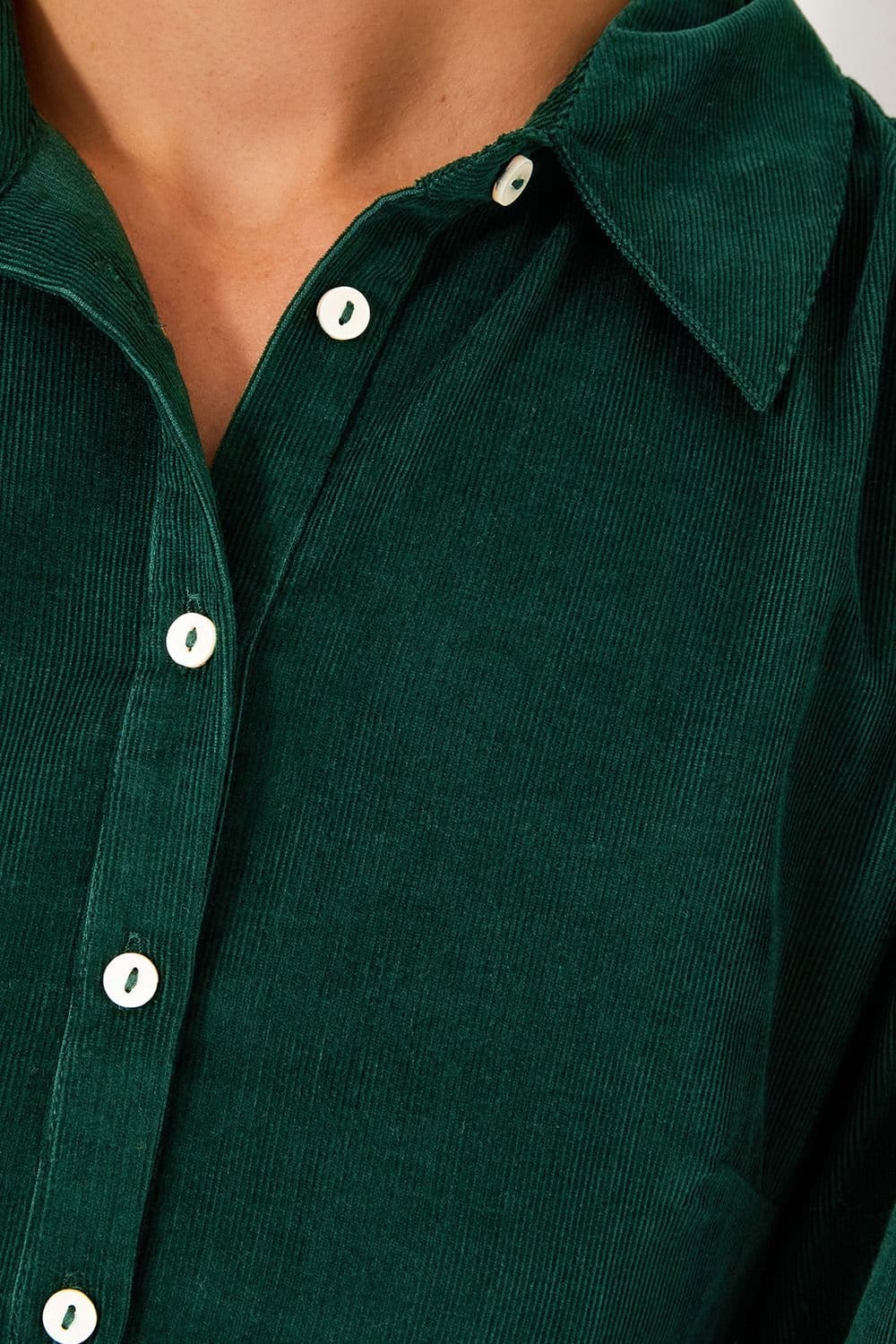 Monsoon Monsoon Women's Adriana Corduroy Midi Shirt Dress Green - 4