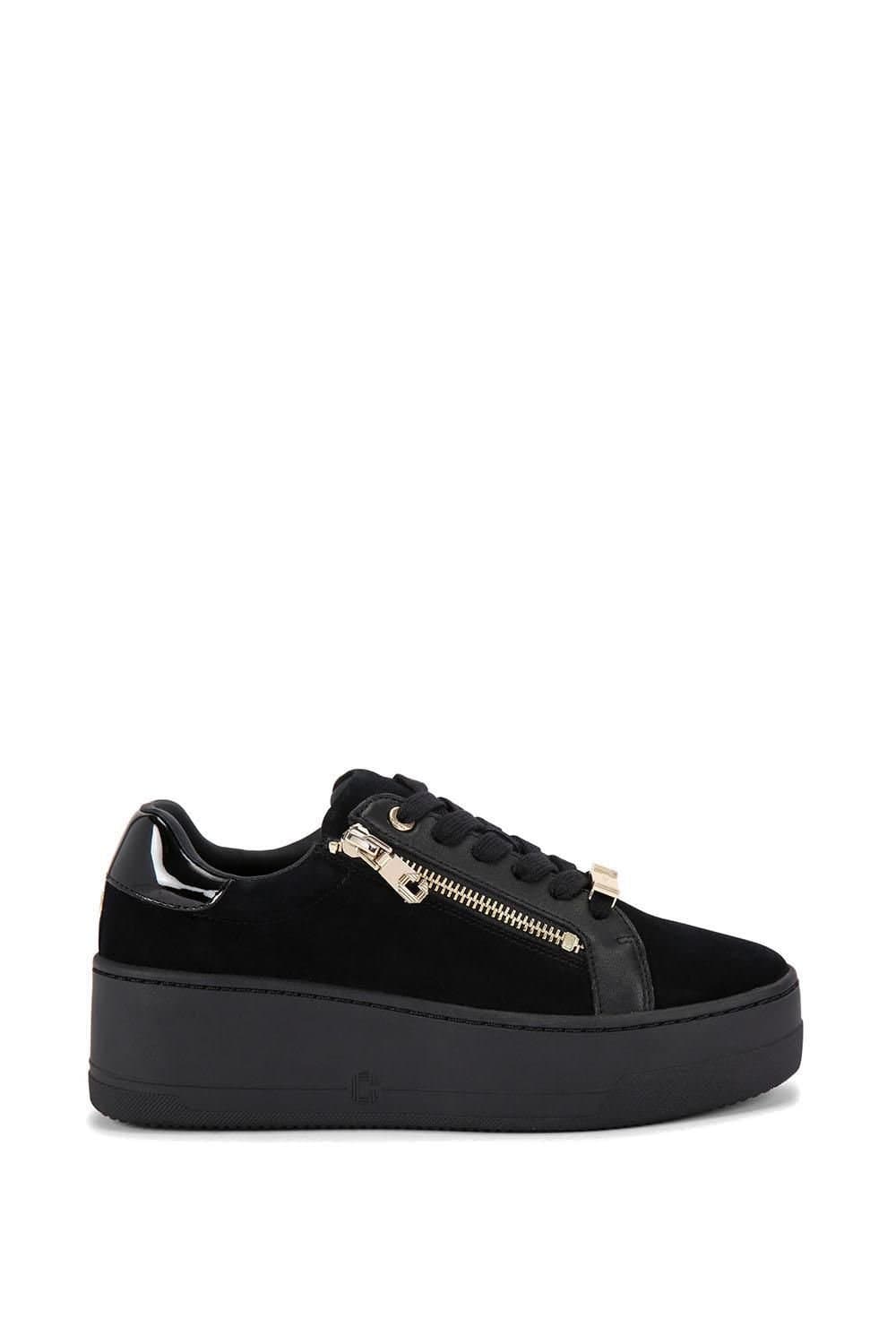 Carvela Carvela Women's 'Connected Zip' Suede Trainers in Black