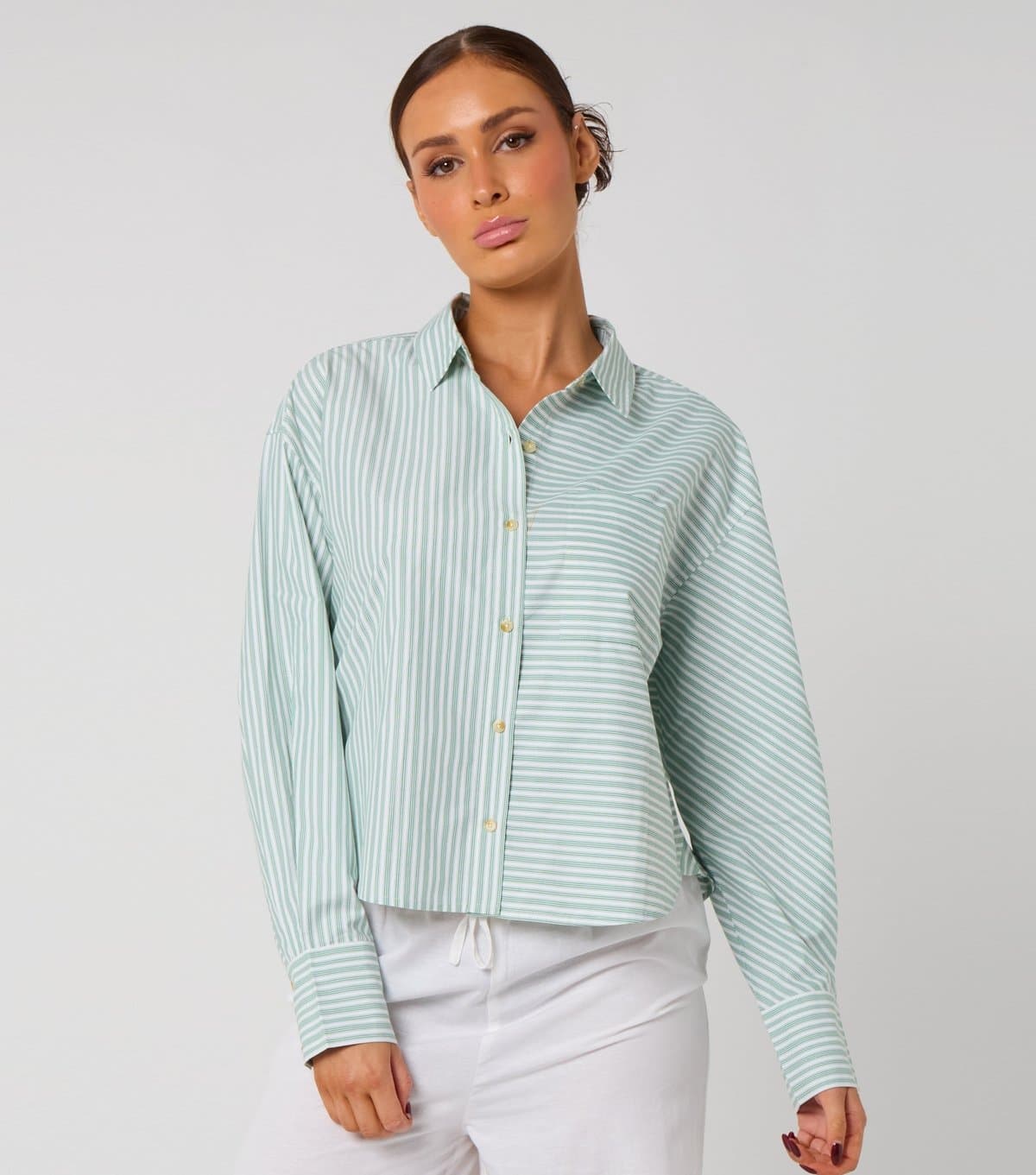 Urban Bliss Women's Pinstripe Cropped Shirt Urban Bliss New Look