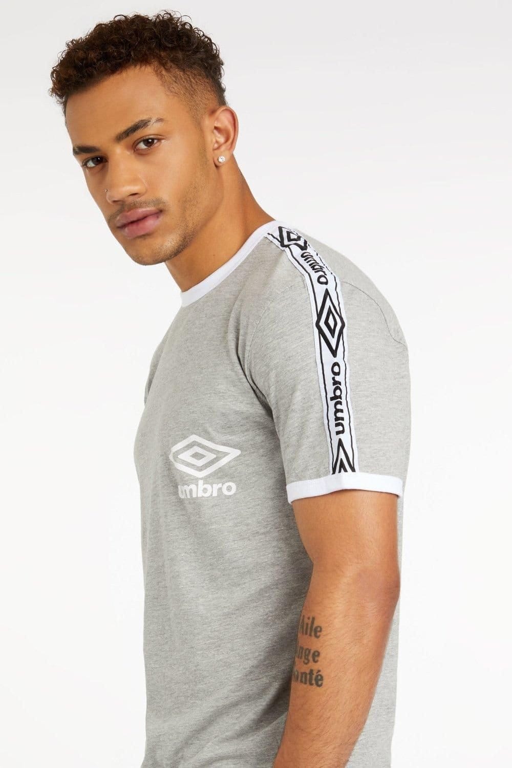 Umbro Umbro Men's Taped Ringer Grey T-Shirt - 4