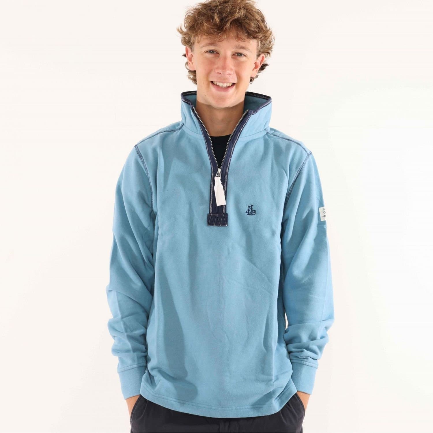 Lazy Jacks Lazy Jacks Men's Quarter Zip Sweatshirt in Aqua