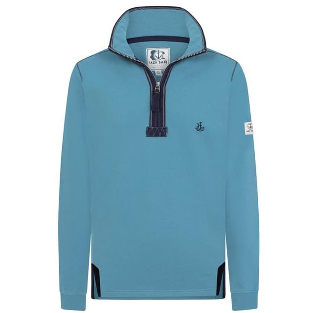 Lazy Jacks Lazy Jacks Men's Quarter Zip Sweatshirt in Aqua - 2