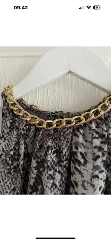 Topshop Grey Snakeskin Print Dress 10 Topshop