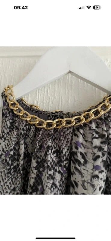 Topshop Grey Snakeskin Print Dress 10 Topshop - 1