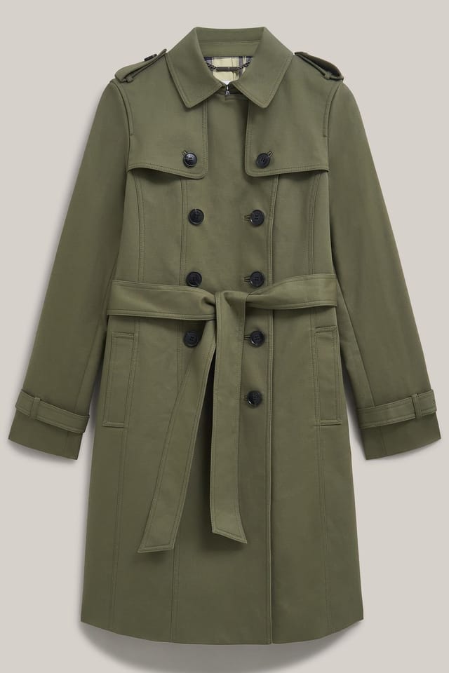 Hobbs London Hobbs London Women's Skylar Belted Trench Coat in Olive - 2