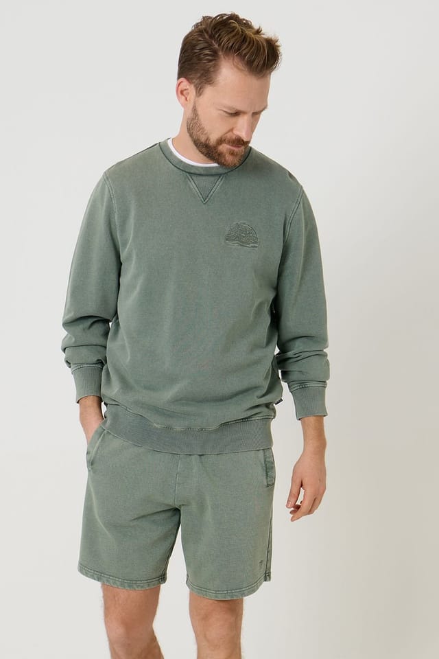 Saltwell Saltwell Men's Drawstring Cotton Sweat Shorts in Green - 3