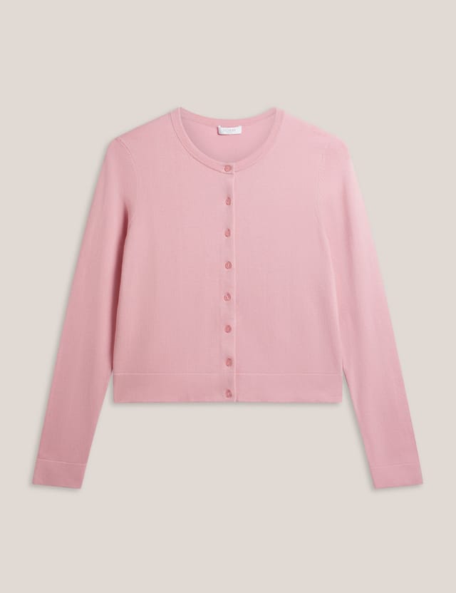 Hobbs London Hobbs London Women's Michelle Knit Cardigan in Baby Pink - 2