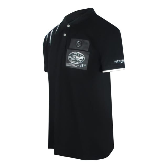 Plein Sport Plein Sport Men's Scratched Shoulder Black Polo Shirt - 2