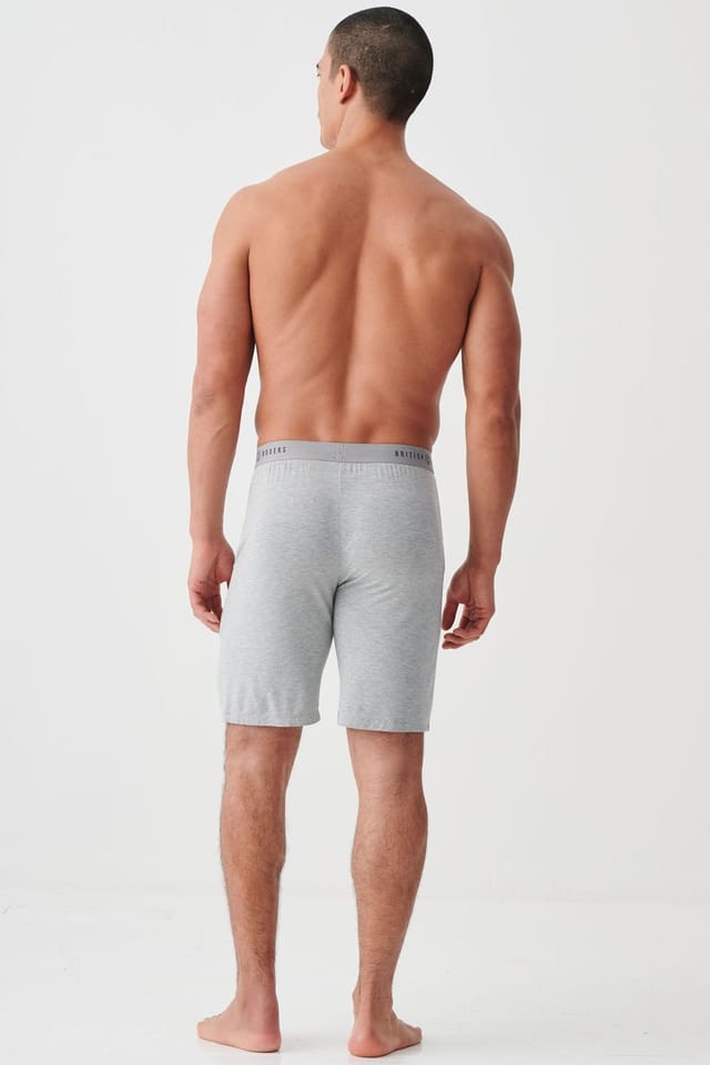 British Boxers British Boxers Men's "Grey Marl" Bamboo Sleep Shorts in Light Grey - 3