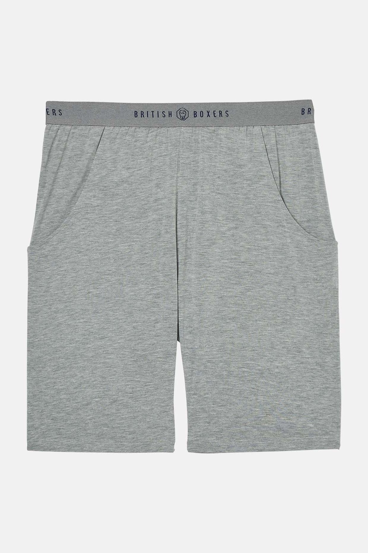 British Boxers British Boxers Men's "Grey Marl" Bamboo Sleep Shorts in Light Grey - 4