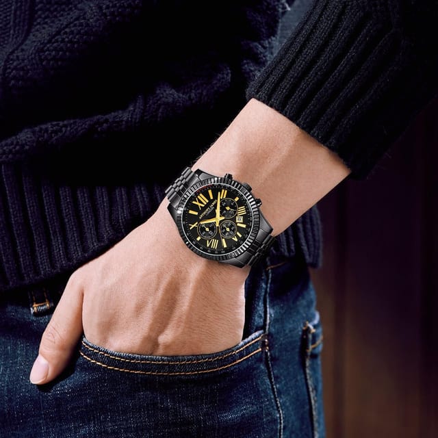 Anthony James Anthony James Men's Hand Assembled Chrono Sports Watch in Black - 2