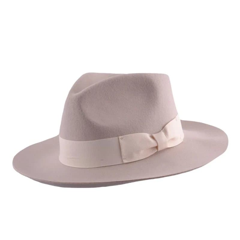maz Stiff Snap Brim Fedora 100% Wool Felt Gladwin Bond Classic Dress Hat & Grosgrain