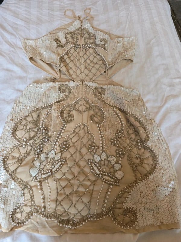 ASOS Design Sequin Embellished Pearly Hen Do Dress