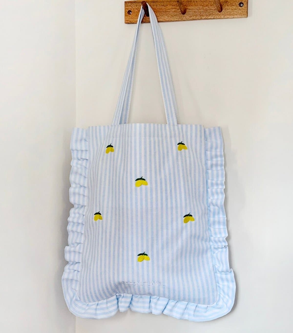 Coconut Lane Coconut Lane Blue Lemon Print Tote Bag