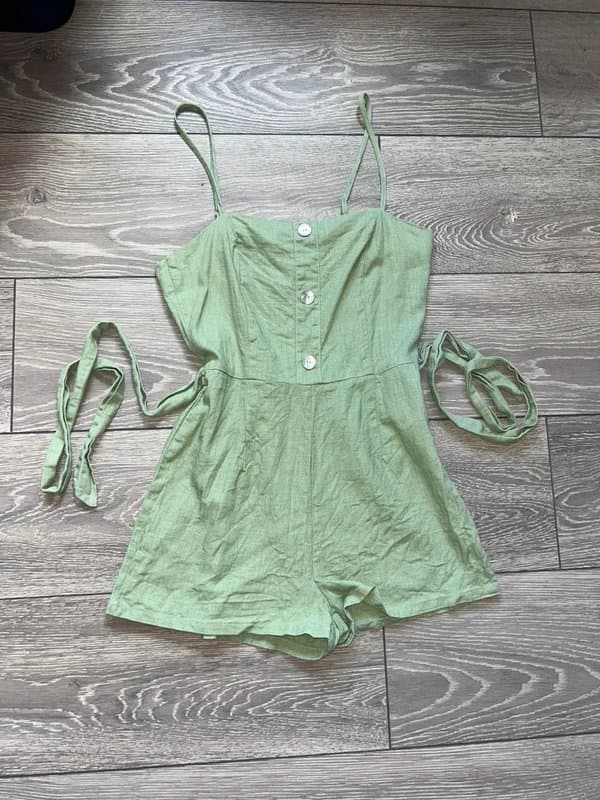 Missguided Missguided lime green linen playsuit size 6