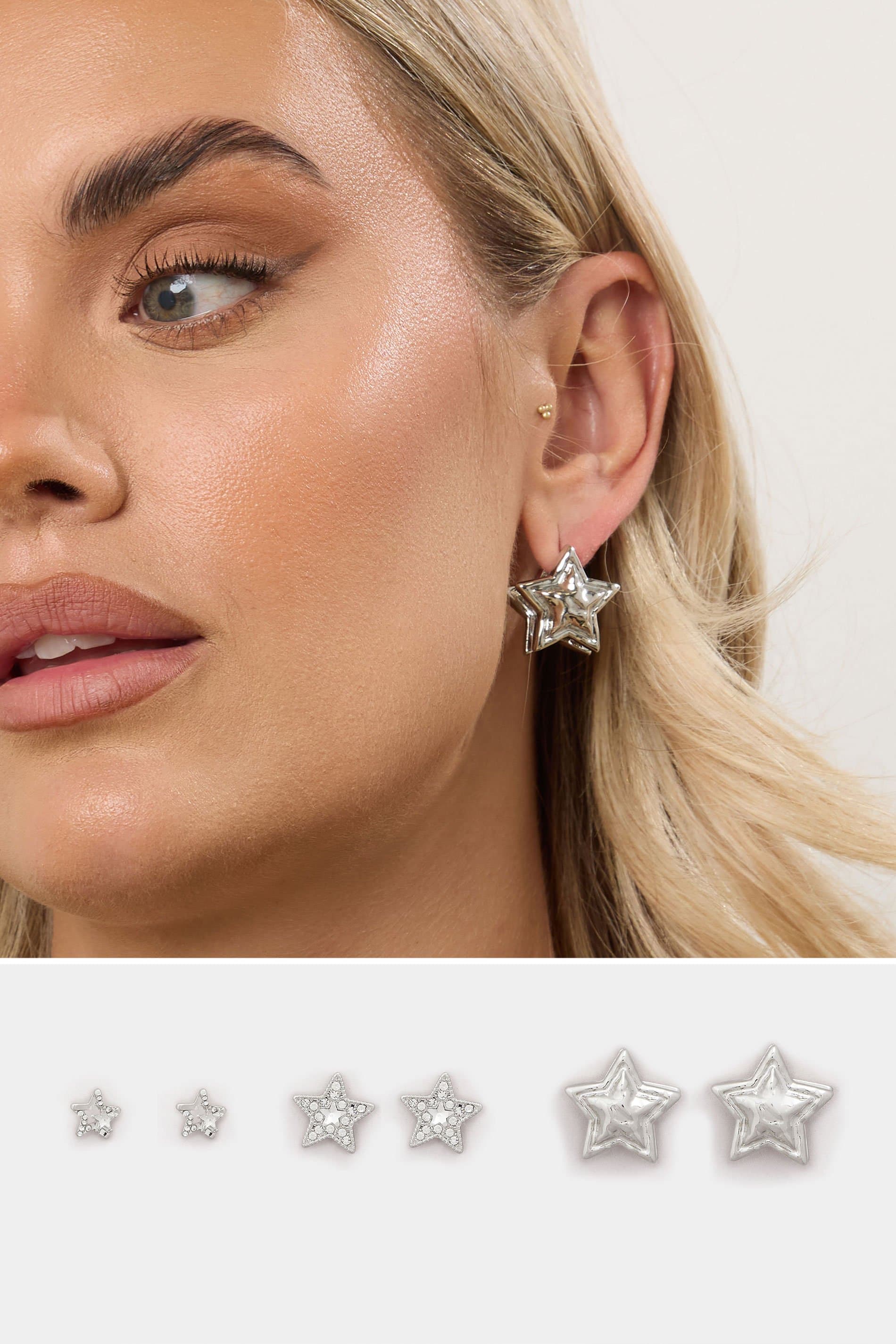 Yours 3 Pack Silver Tone Stud Stud Earrings
