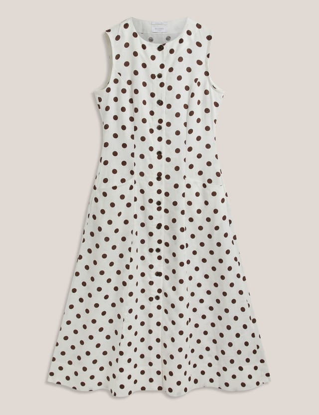 Hobbs London Hobbs London Women's Carmen Sleeveless Button Front Dress in Natural White - 2