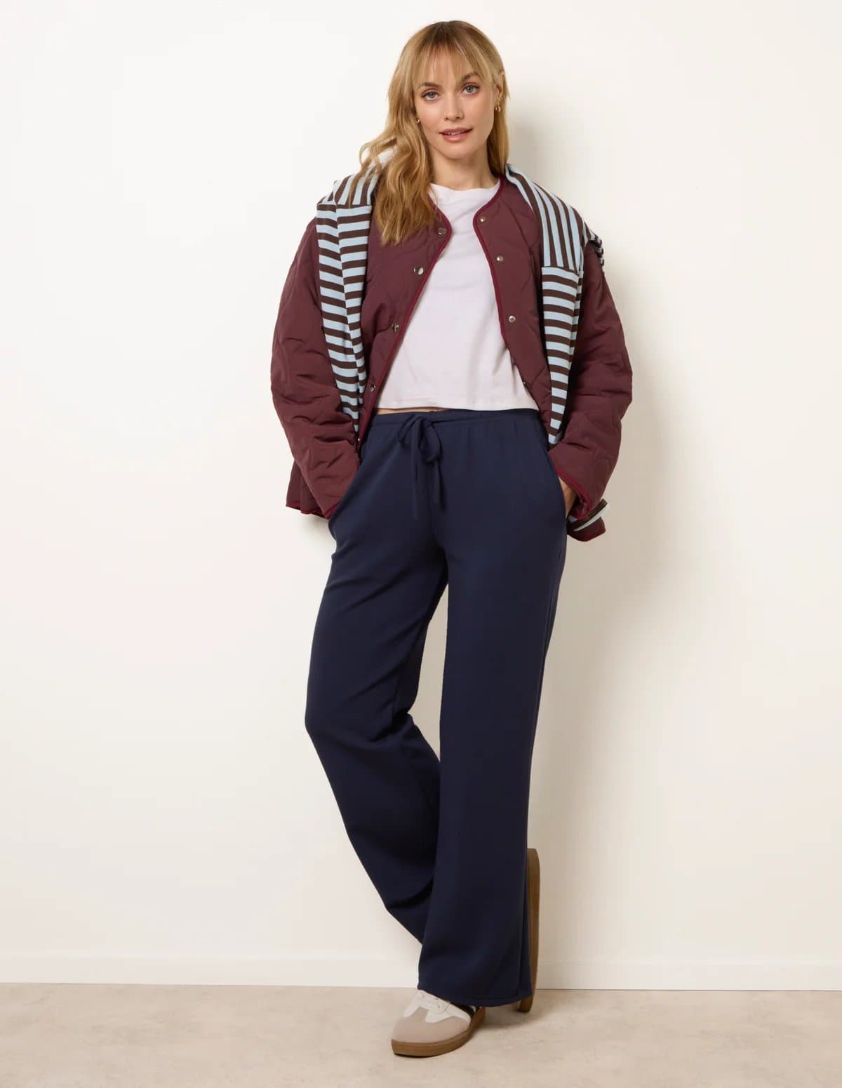Blue Vanilla Drawstring Soft Jersey Joggers