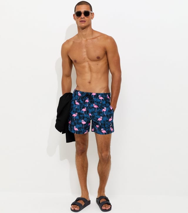 jack & jones Men's Navy Relaxed Fit Flamingo Print Swim Shorts Jack & Jones New Look - 2