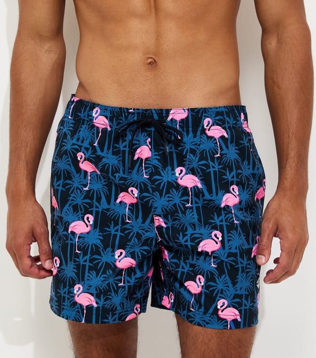 jack & jones Men's Navy Relaxed Fit Flamingo Print Swim Shorts Jack & Jones New Look - 3