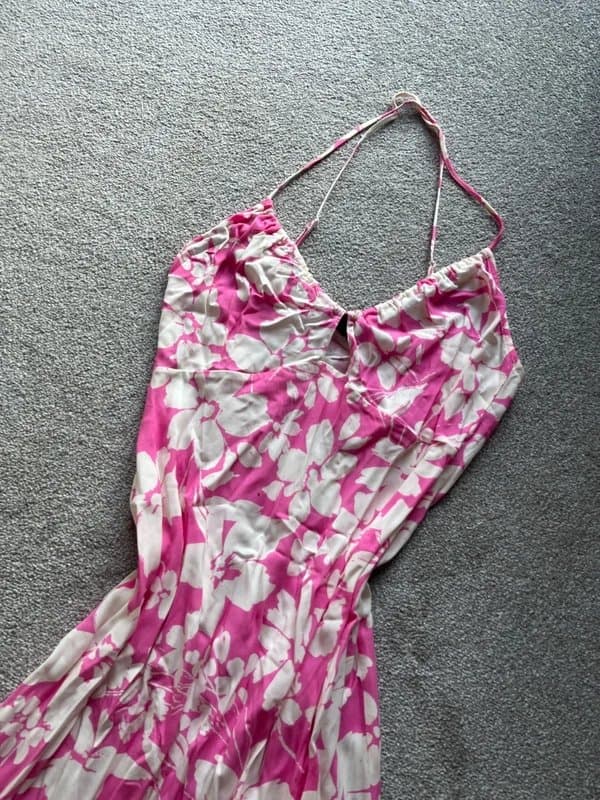New Look Pink halter neck maxi dress