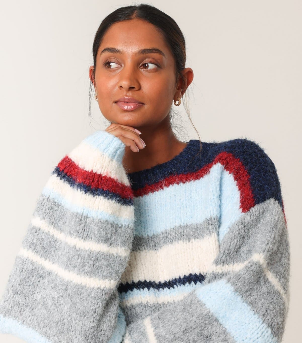 Blue Vanilla Women's Navy Striped Jumper Blue Vanilla New Look