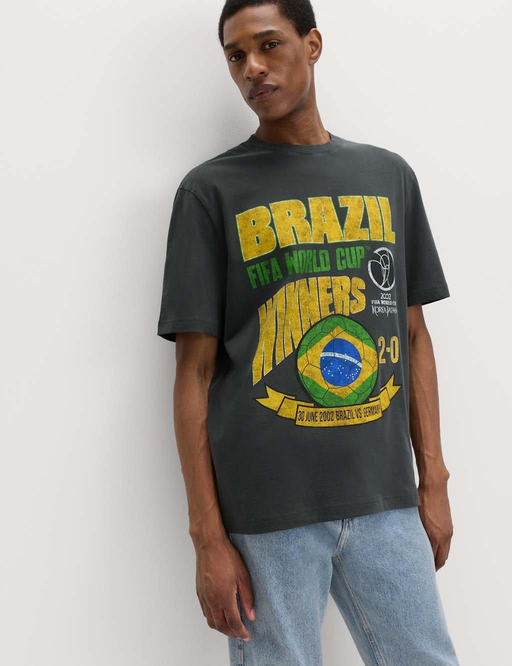 Marks & Spencer M&S FIFA World Cup 26™ Classics Brazil T-Shirt Black - 1