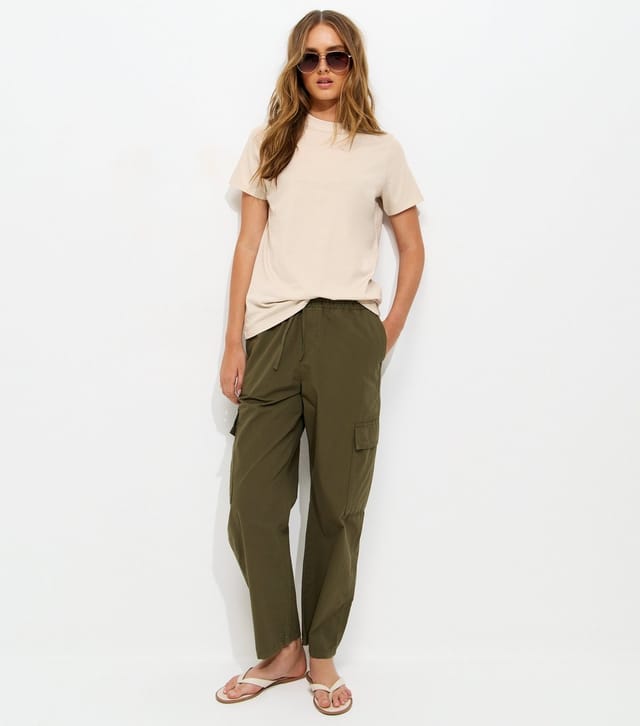 New Look Women's Stone Cotton Crew Neck T-Shirt New Look - 3