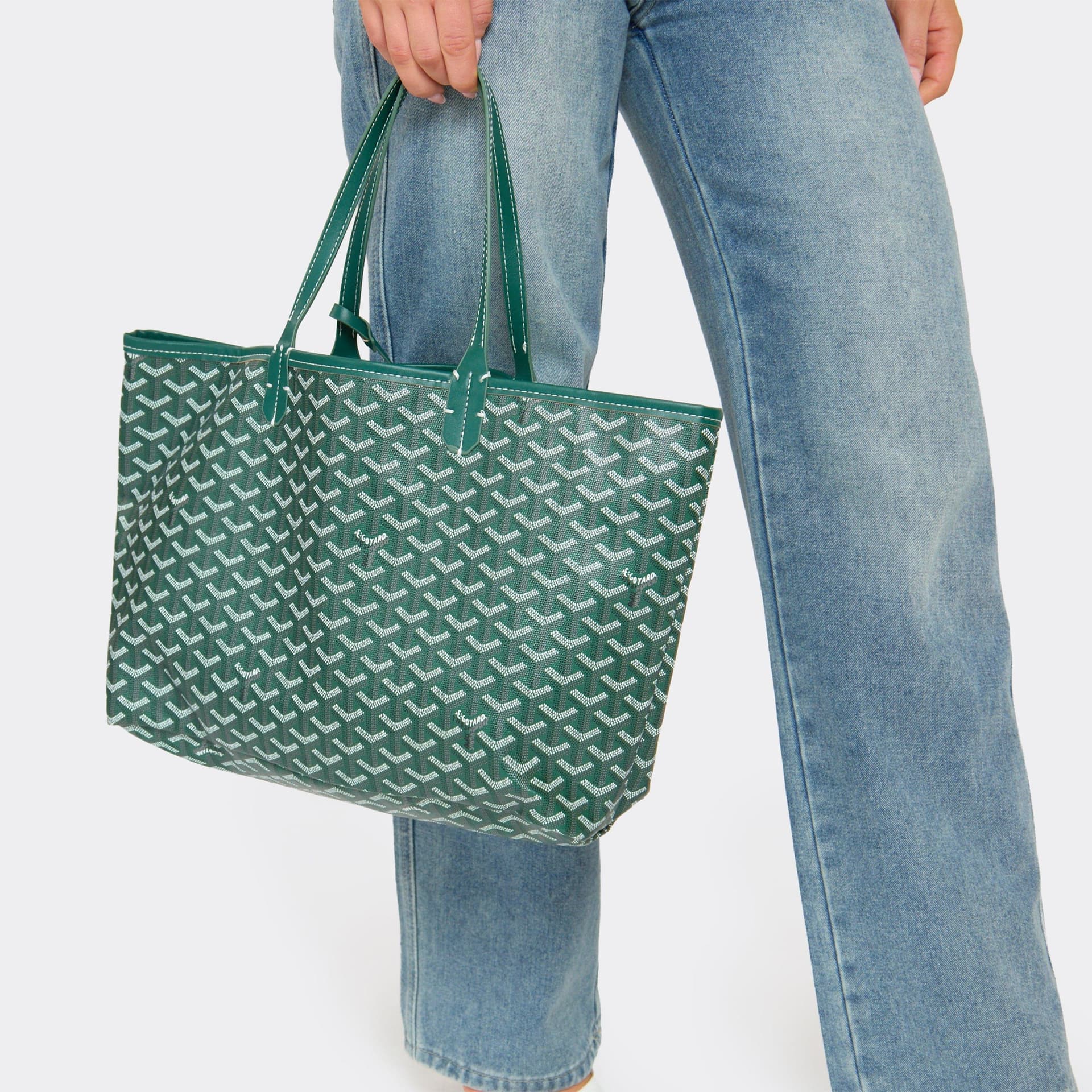 EGO EGO Green Faux Leather Printed Detail Oversized Shopper Bag
