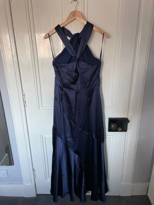 ASOS blue satin formal dress