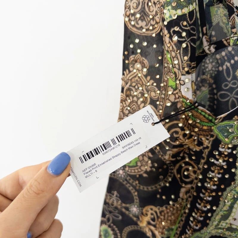 Karen Millen Karen Millen Embellished Strappy Beach Maxi Dress Size 8 NEW Green Multi