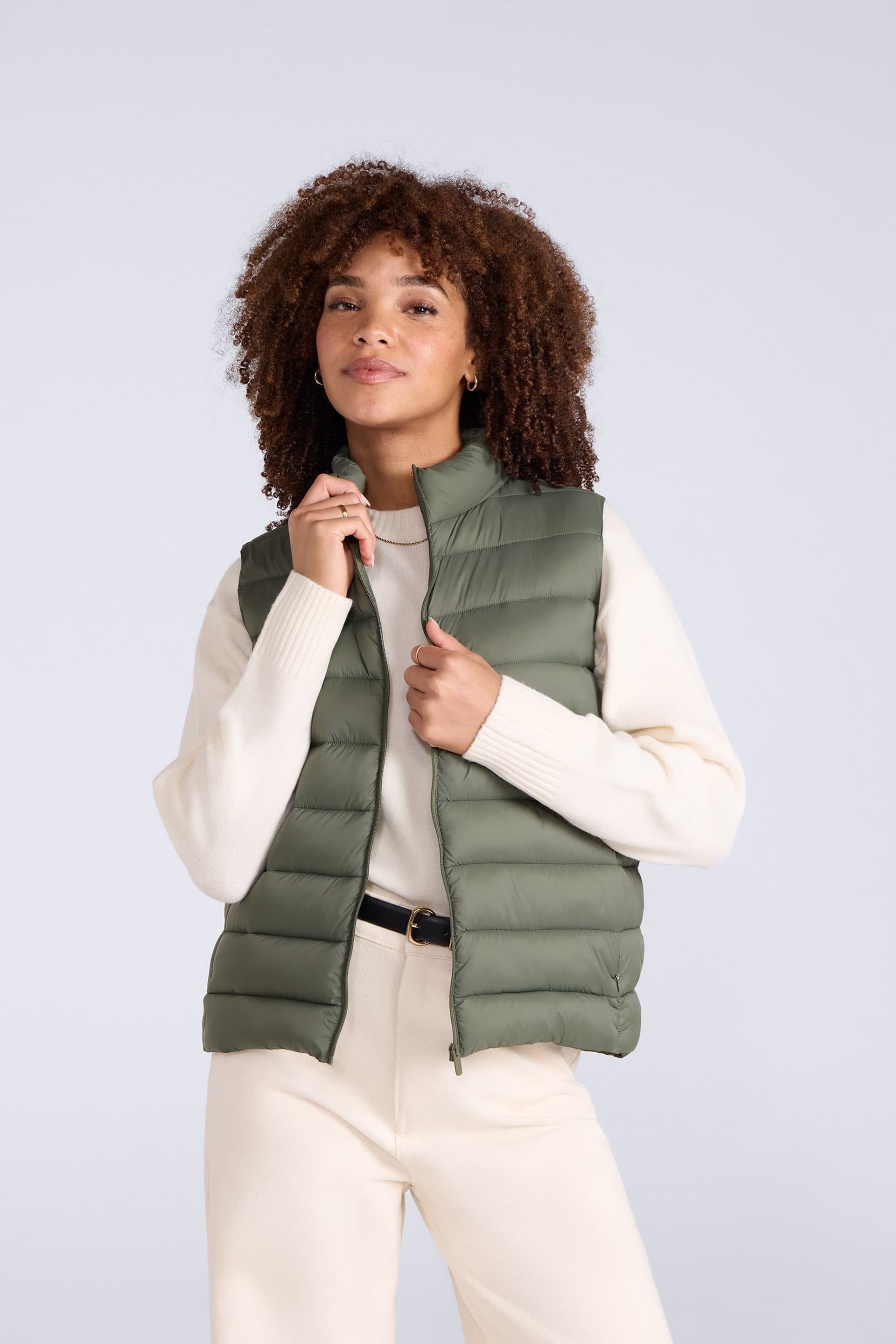 Animal Animal Women's 'Light Cosi' Lightweight Water Resistant PFC Free Warm Padded Gilet in Khaki