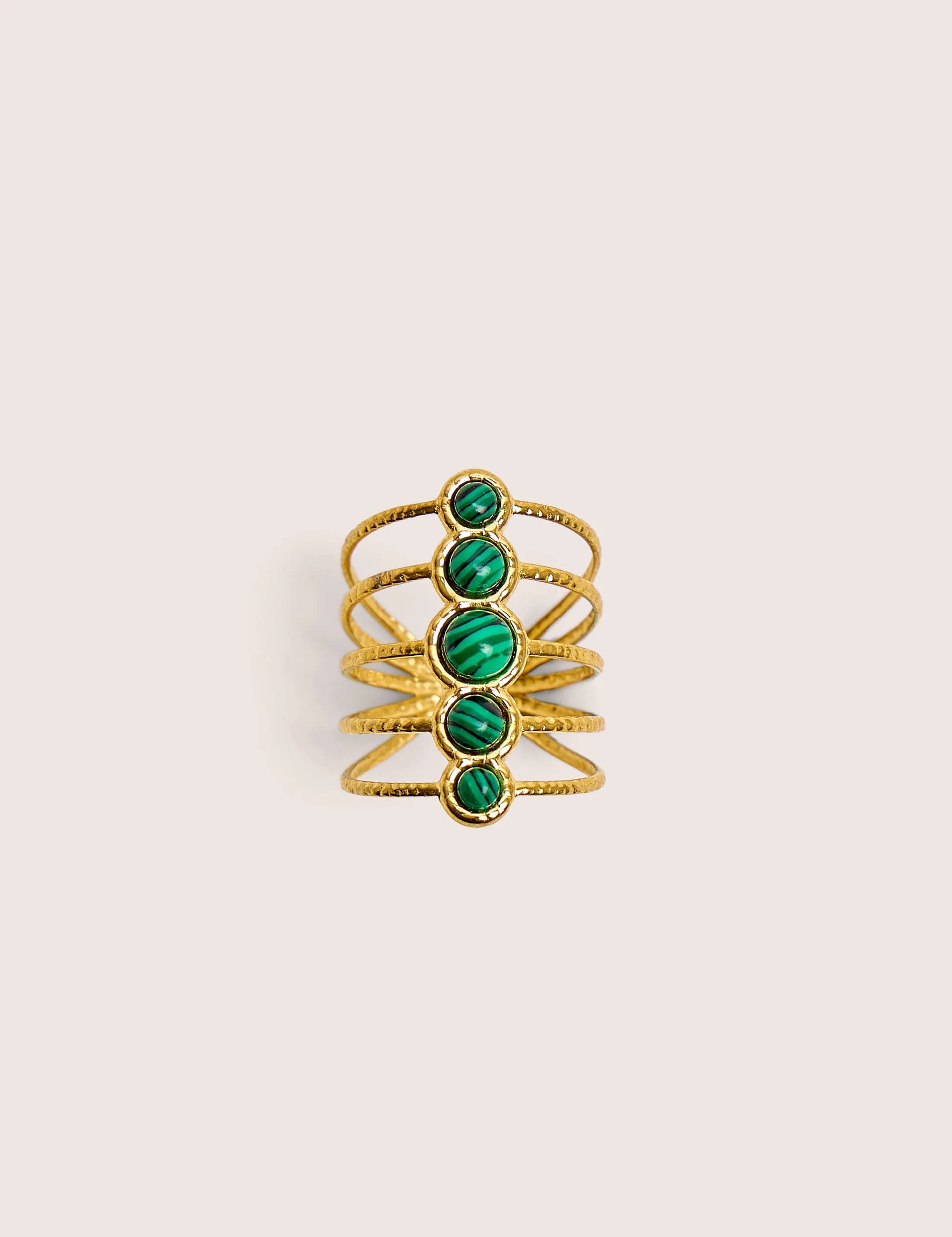 Public Desire Adjustable Layered Resin Detail Ring in Gold