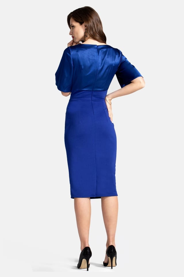 Hot Squash Hot Squash Women's Short Sleeve Cocktail Dress in Royal - 2