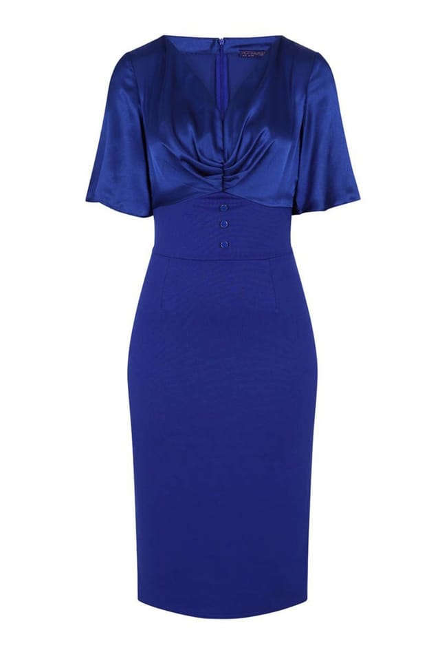 Hot Squash Hot Squash Women's Short Sleeve Cocktail Dress in Royal - 3