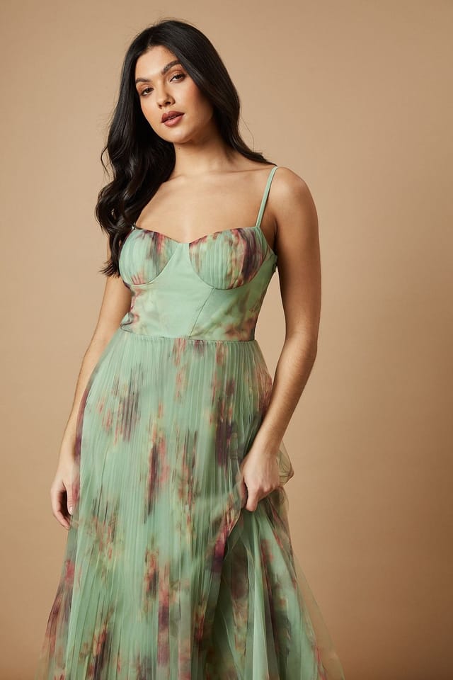 Oasis Oasis Women's Floral Corset Detail Midi Dress - 2