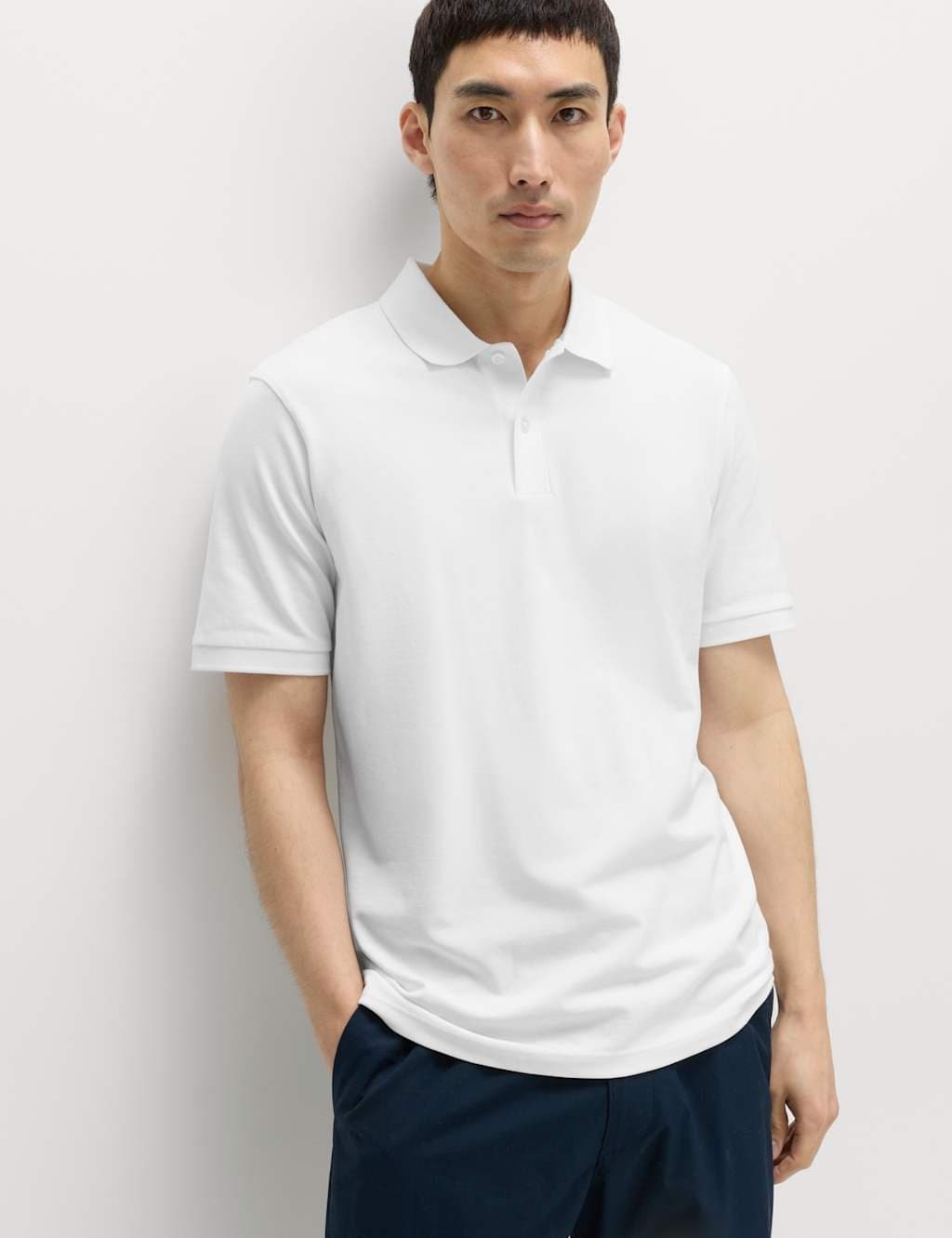 Marks & Spencer M&S Ultimate Regular Fit Pique Polo Shirt White