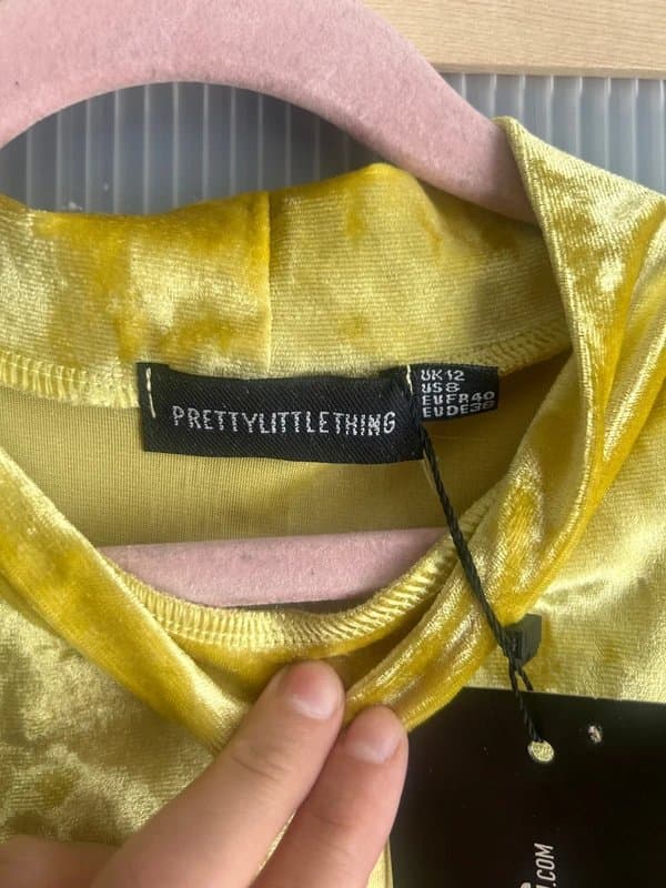 PrettyLittleThing Velvet dress size 12 pretty little things new