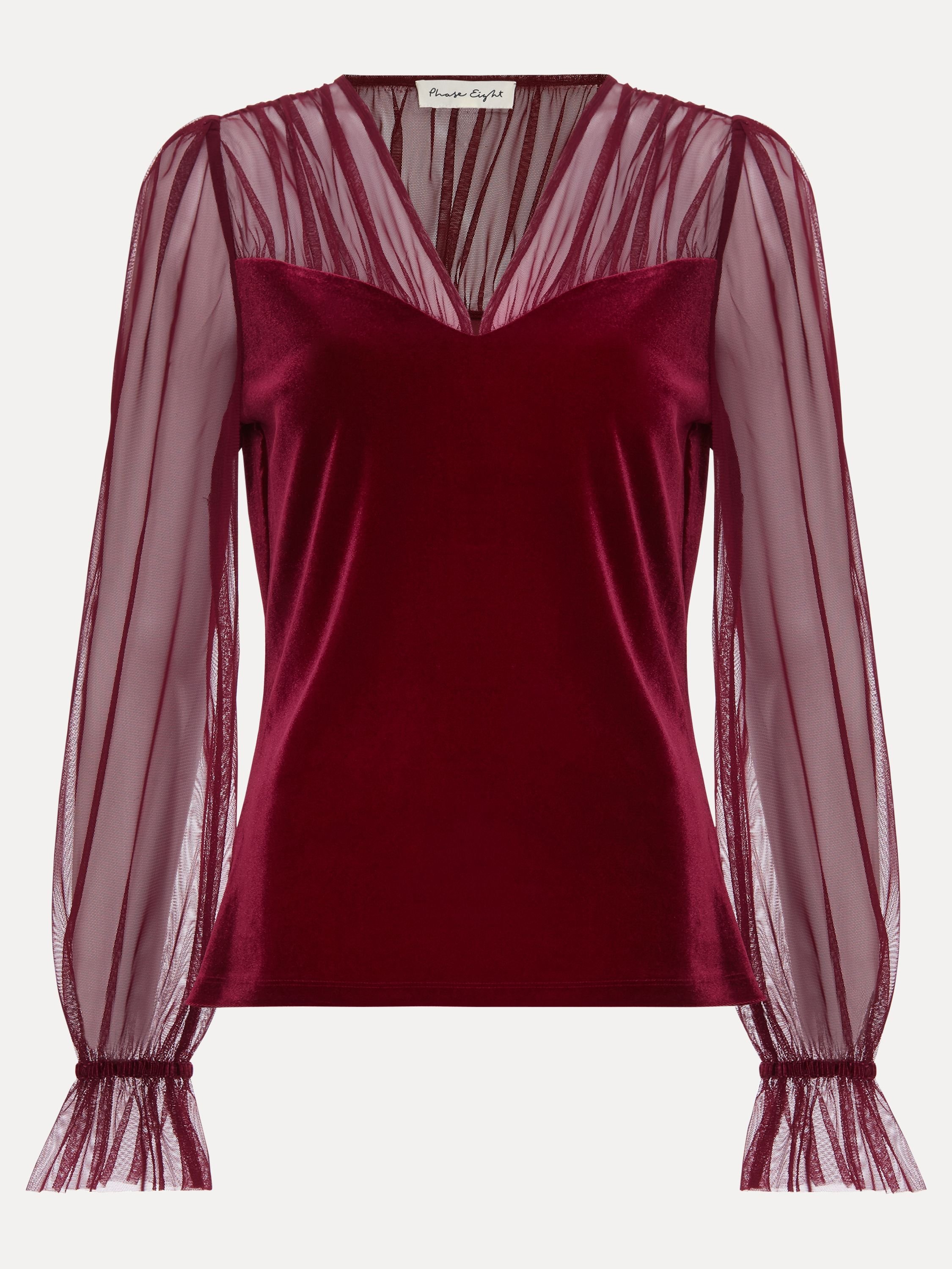 Phase Eight Phase Eight Women's Cindy Velvet Blouse in Wine - 2