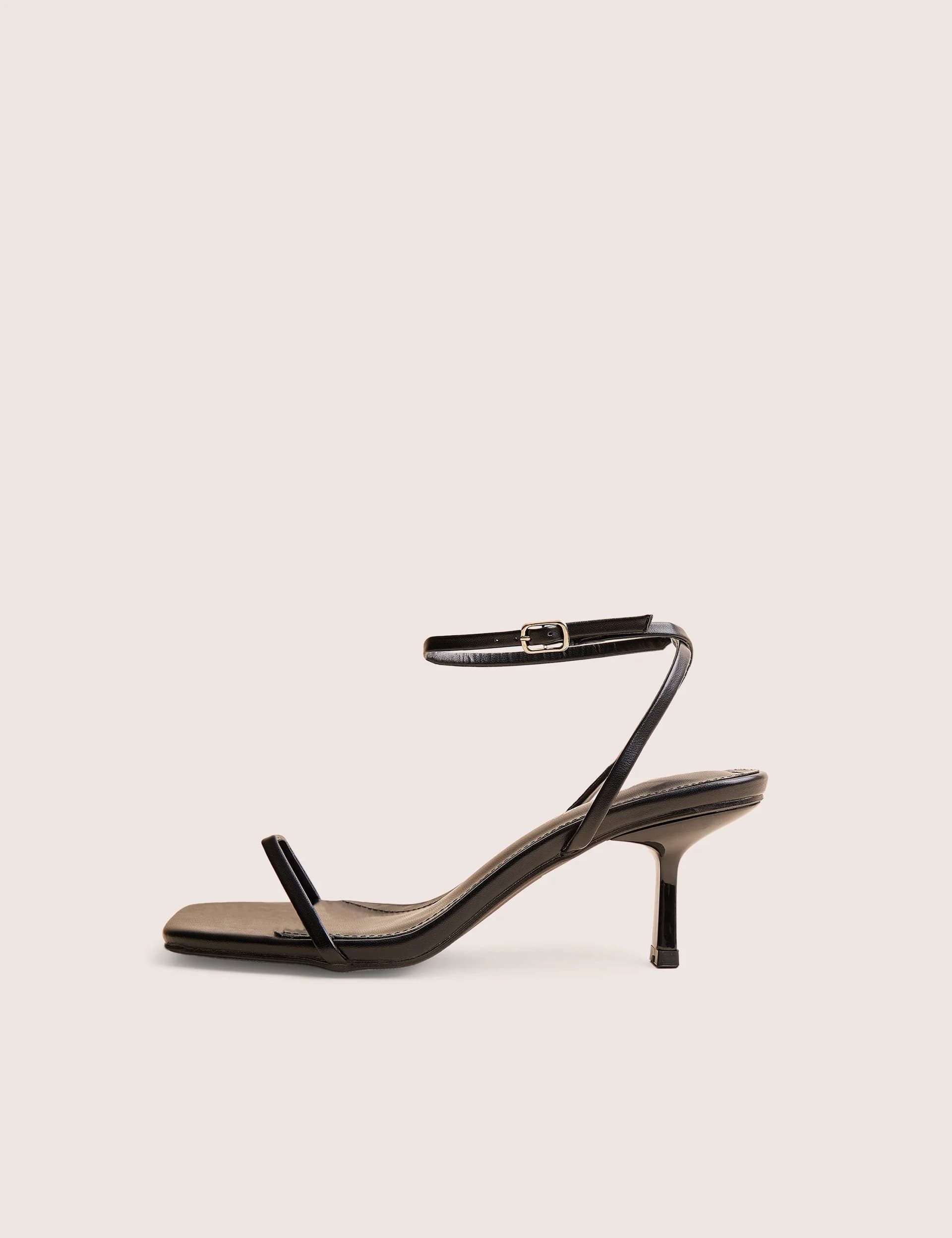 Public Desire Natalya Black Barely There Mid Heels