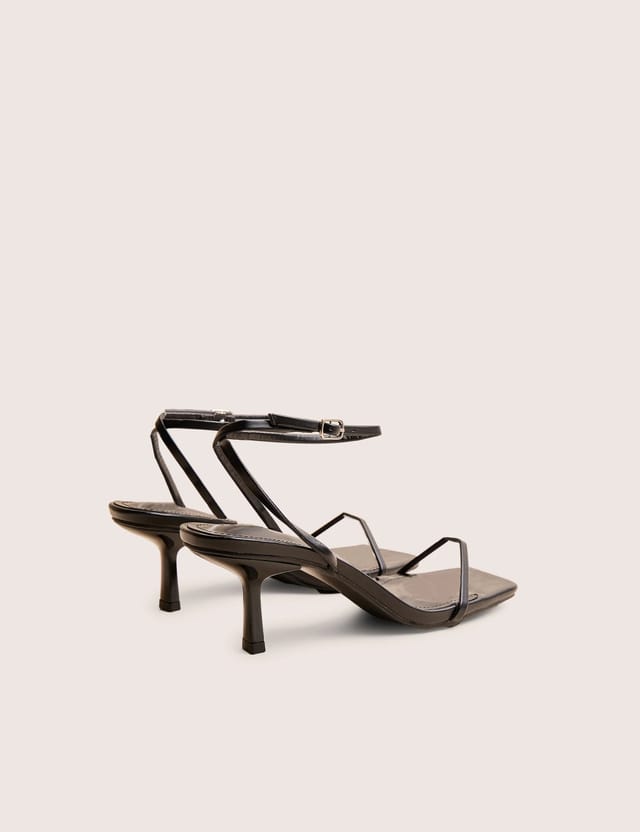 Public Desire Natalya Black Barely There Mid Heels - 3