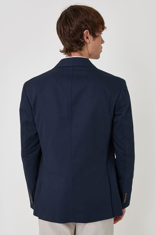 Threadbare Threadbare Men's Regular Fit Cotton Blazer in Navy - 2
