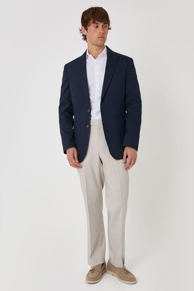 Threadbare Threadbare Men's Regular Fit Cotton Blazer in Navy - 3