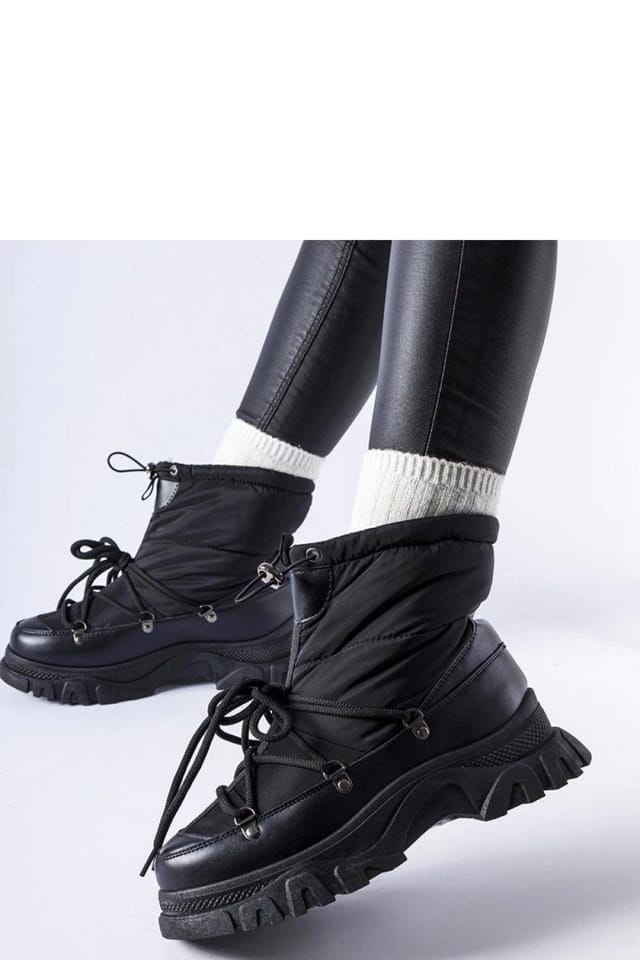 Love Lace Love Lace Women's Insulated Waterproof Lace Up Snow Boots with Medium Heel in Black - 3