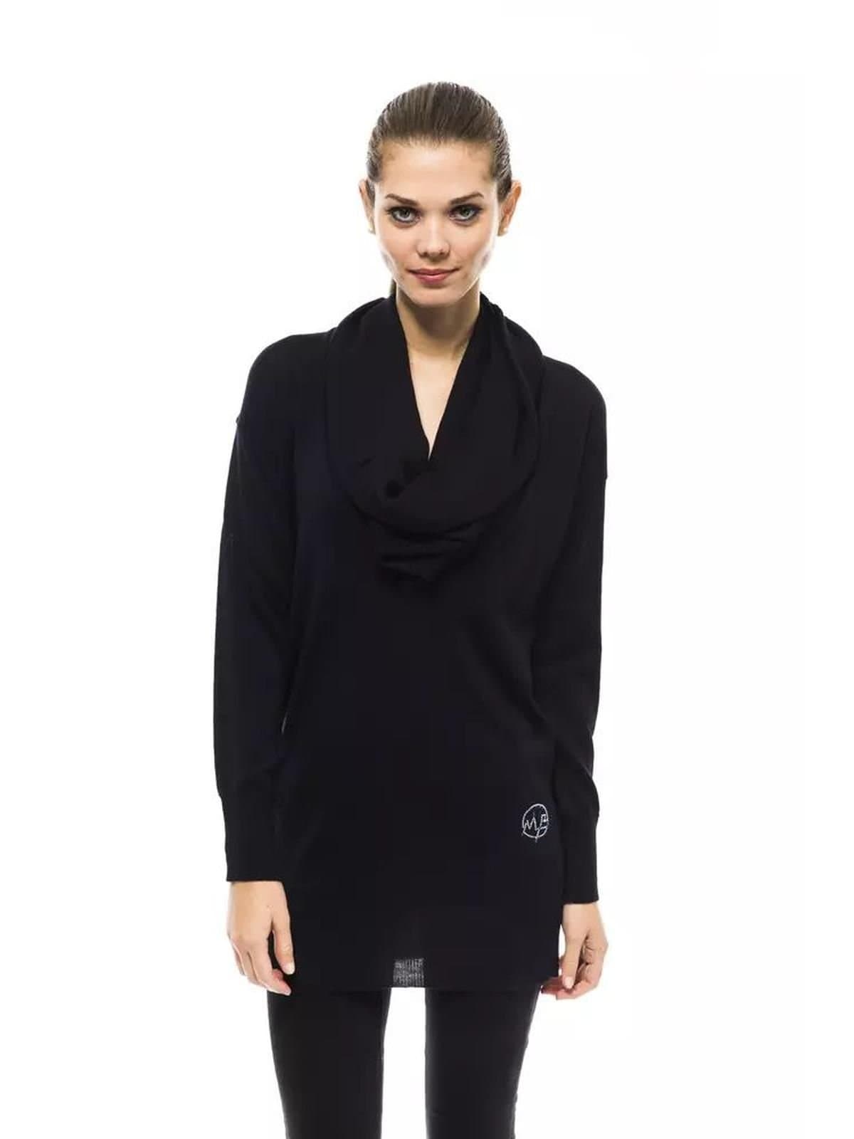 Montana Blu Montana Blu Black Wool Long Sweater