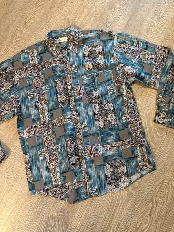 Bhs Bhs vintage unique crazy funky patterned y2k men’s shirt size medium
