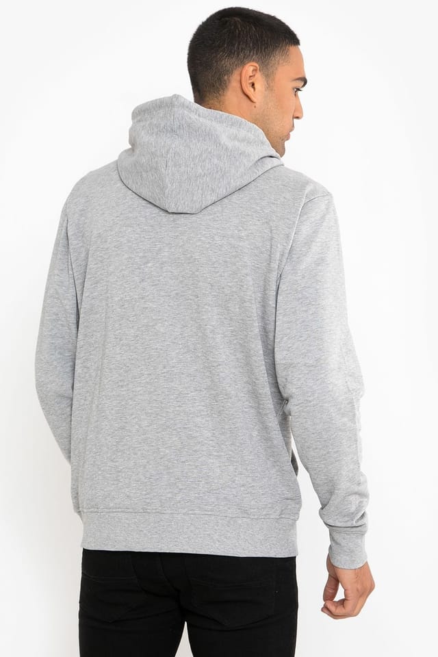 Threadbare Threadbare Men's Cotton Blend 'Tangerine' Zip Through Hoodie in Light Grey - 2