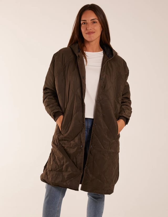 Blue Vanilla Diamond Quilted Coat - 2